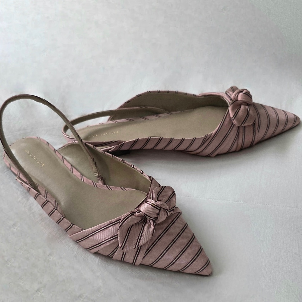 Striped sling backs